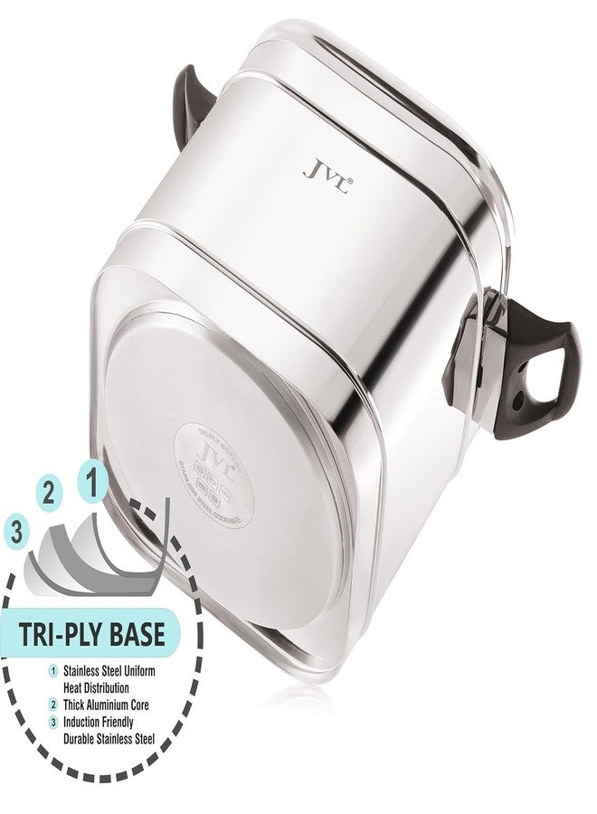 JVL قدر إيدلي مربع الشكل ثلاثي القاعدة من JVL (5 أطباق إيدلي، 20 قطعة إيدلي) - قدر بخار إيدلي من الفولاذ المقاوم للصدأ - Image 3